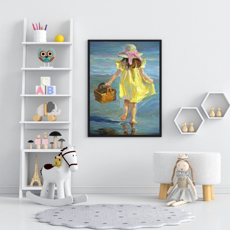 DIY Paint By Number Kit Girl Sea No Frame for Home Hanging Art Decoration