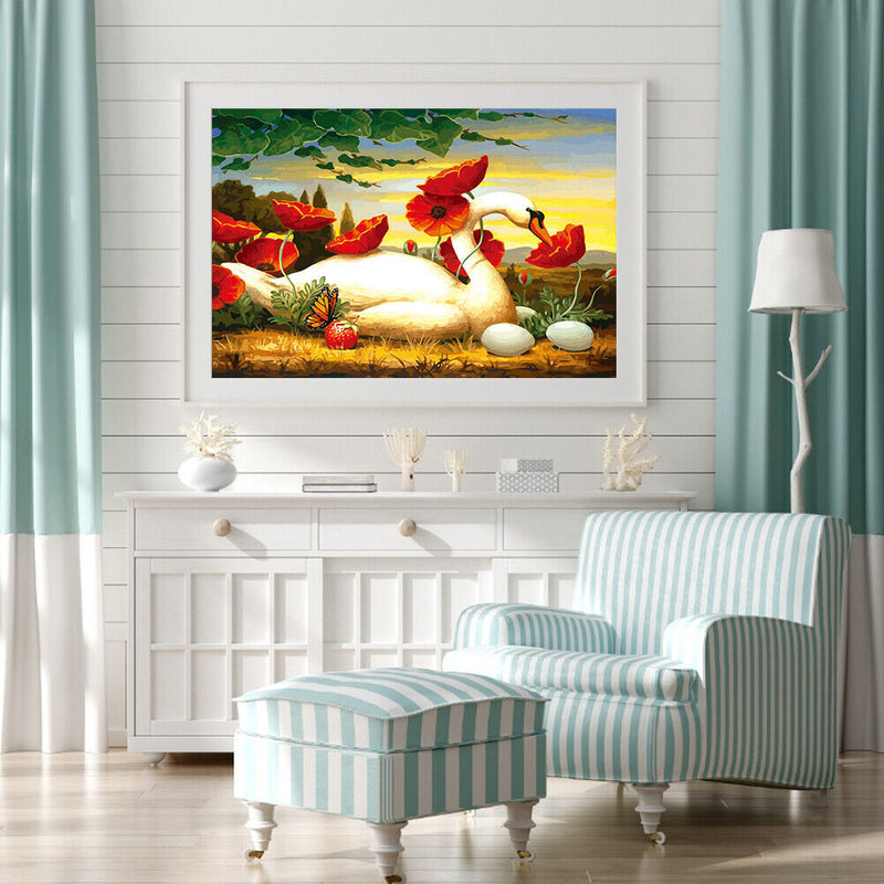 Goose and horse 50x40cm Oil Paint By Numbers Picture DIY Painting