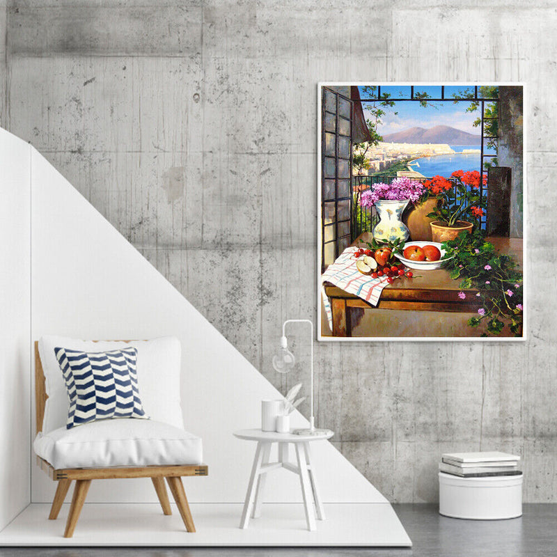 Table Flower Fruit Oil Paint By Numbers Kit DIY Frameless Drawing Picture Decor
