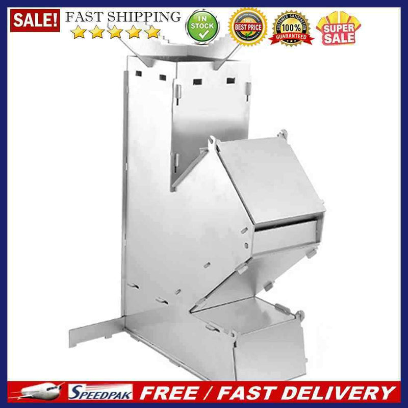 Portable Firewood Stove Stainless Steel Outdoor Survival Camping Hiking Fur