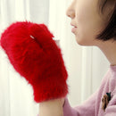 Korean Fashion Women Cartoon Full Finger Gloves Winter Warm Rabbit Wool Mitts