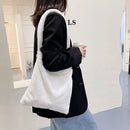 Women Faux Fur Solid Color Handbags Large Capacity Shoulder Bags (White)