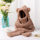 Caps Plush Winter Warm Hat Scarf Set Beanies Caps Earflap Earmuff Bear Ear Hat
