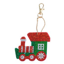 4pcs DIY Full Drill Special Shaped Diamond Painting Christmas Train Keychain Bag