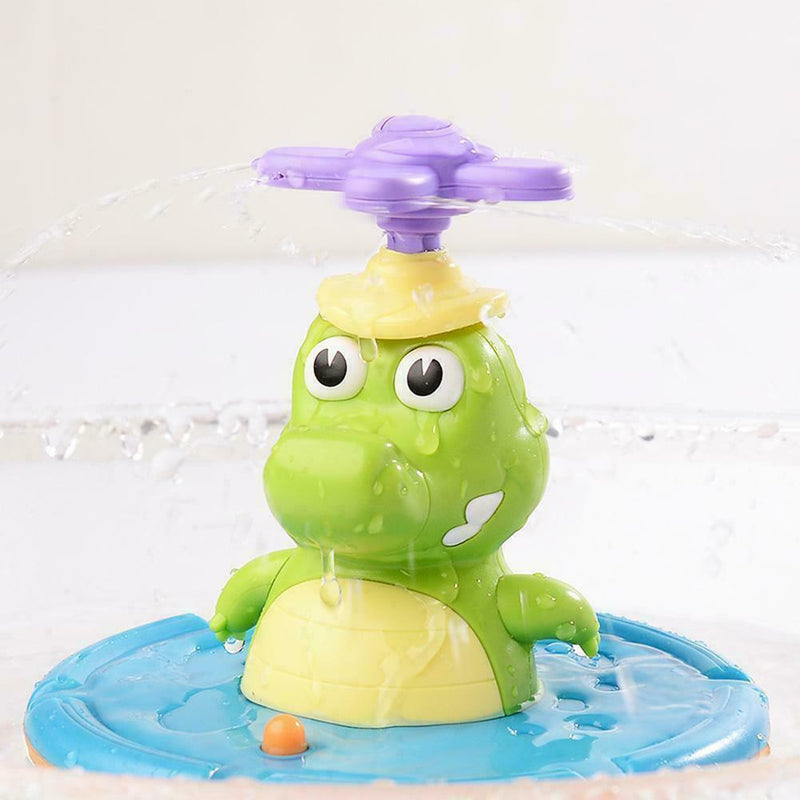 Baby Bath Toys Cute Crocodile Automatic Water Spray up Bathly Sprinkler F8E2