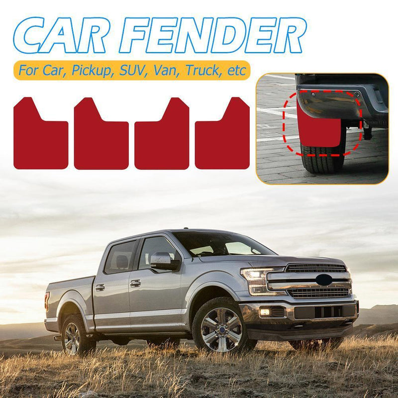 4pcs Red Splash Guard Mud Flaps Universal Fender Mudguards for Car Pickup S