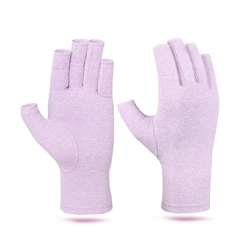 Arthritis Therapy Compression Gloves Ache Joint Relief Mittens (Purple L) Newly