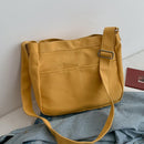 Women Canvas Shoulder Bags Solid Color Large Capacity Casual Messenger Handbag