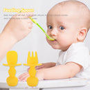Baby Silicone Training Feeding Spoon Toddlers BPA-free Tableware (Yellow) Newly