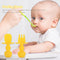 Baby Silicone Training Feeding Spoon Toddlers BPA-free Tableware (Yellow) Newly
