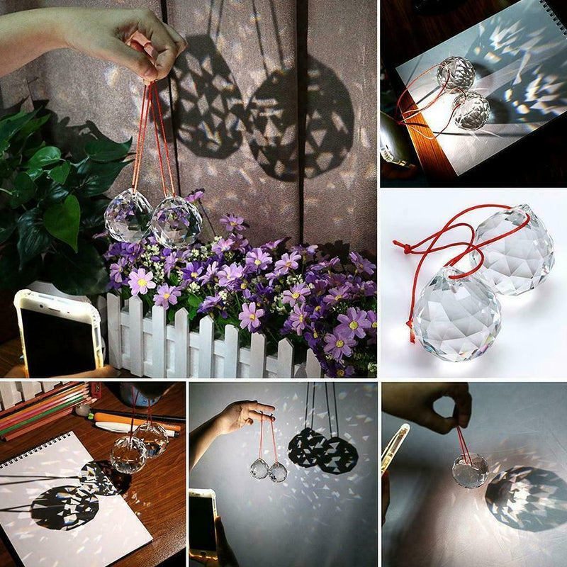 50 mm FENG SHUI HANGING CRYSTAL BALL Sphere Prism Rainbow Pendant K9K2