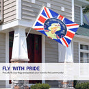 Queen Platinum Jubilee Flag - Polyester Queen Elizabeth Party Flag 5ft X 3ft