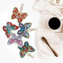 5pcs DIY Full Drill Special Shaped Diamond Painting Butterfly Women Keychain