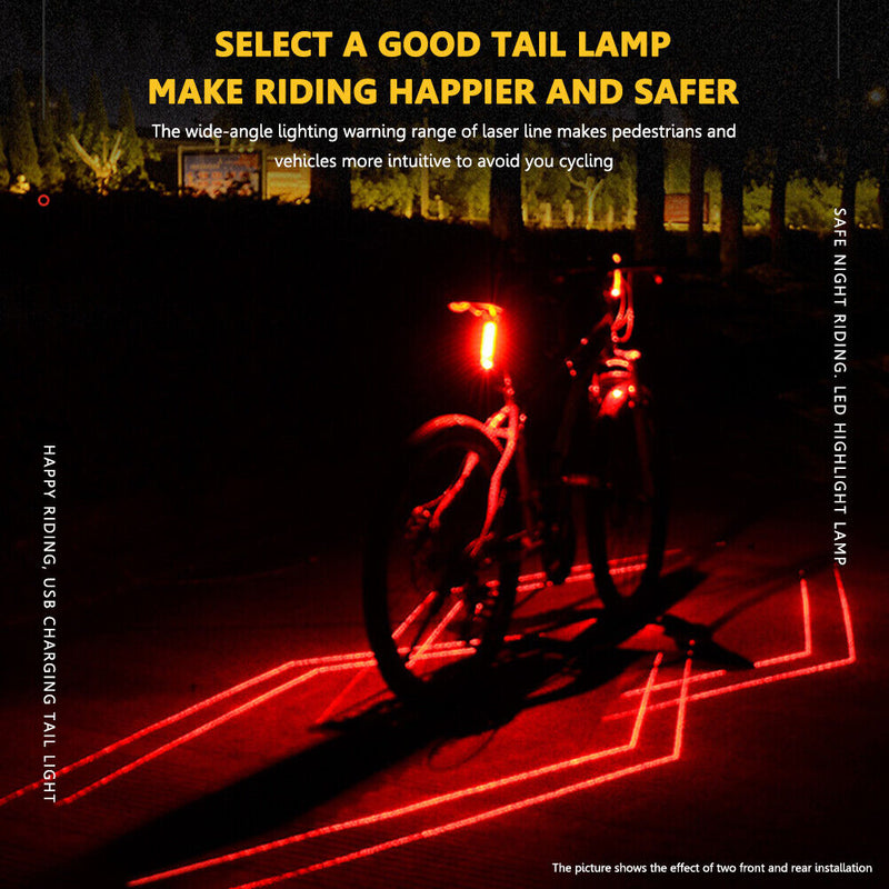 LED USB Bicycle Rear Light Tail Lights Waterproof Outdoor Night Walk Rear Light