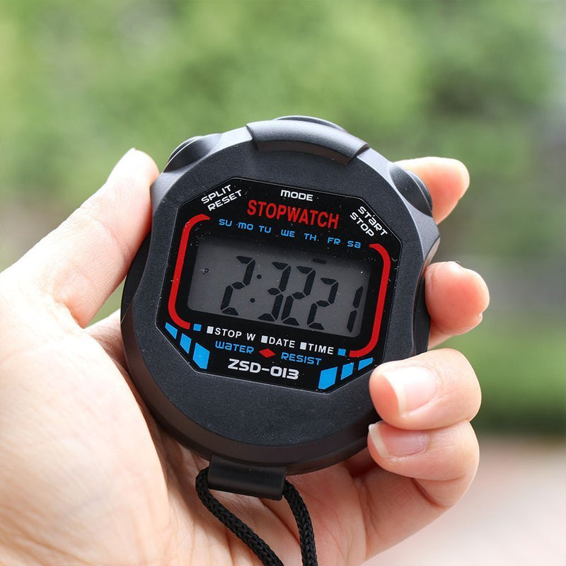 With Strap Sports Handhold LCD Stopwatch Digital Timer Time Counter Chronograph