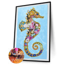 5D Diamond Painting Kit DIY Hippocampus Partial Special Shape Drill Mosaic Ar