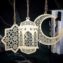 3pcs Eid Ramadan Mubarak Hollow Wooden Hanging Lantern Decorations 2022