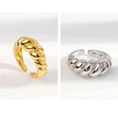 Trendy Party Gift French Croissant Geometric Adjustable Twill Ring Opening