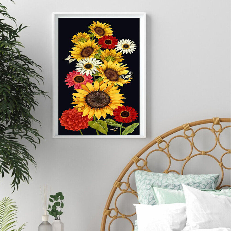 Sunflower Oil Paint By Numbers Kits Canvas Picture DIY Wall Art Craft Coloring