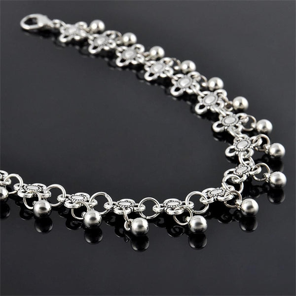 Women Flowers Daisy Beach Foot Jewelry Anklet Bracelet Ankle Chain Bell Tassel