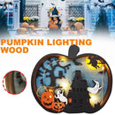 Pumpkin Carving Handcraft Decoration Wooden Decorative Light Wall Art Halloween: