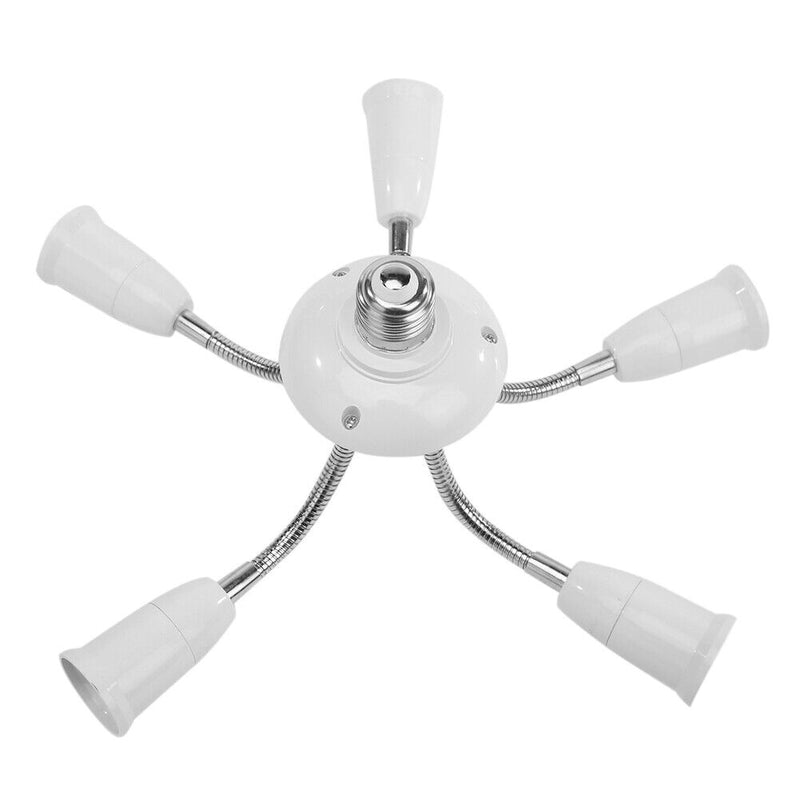 Adjustable E27 Lamp Holder for LED Light Adapter Multi-conversion (5-head) Newly