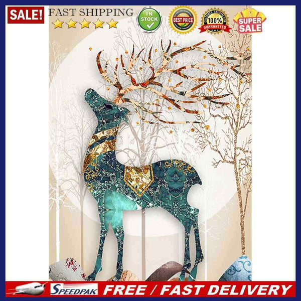 5D DIY Full Drill Diamond Painting Elk Rhinestone Cross Stitch Mosaic Kit D