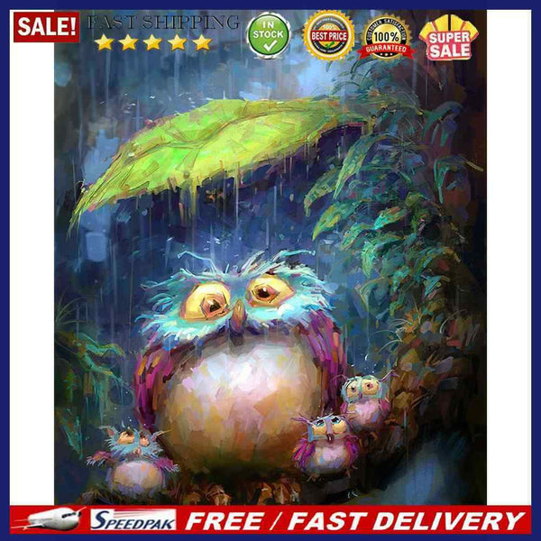 Rain Owl Oil Paint by Numbers Hand Painted Frameless Picture Home DIY Ornam