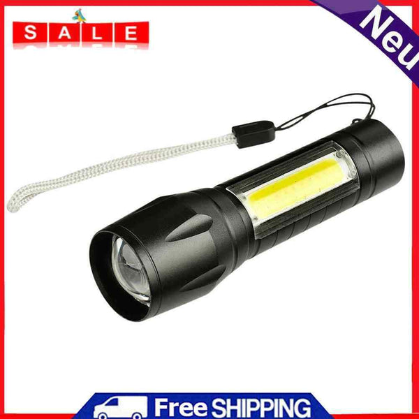 XPE + COB LED Flashlight Rechargeable IPX4 3 Gears Adjustable Electric Torch