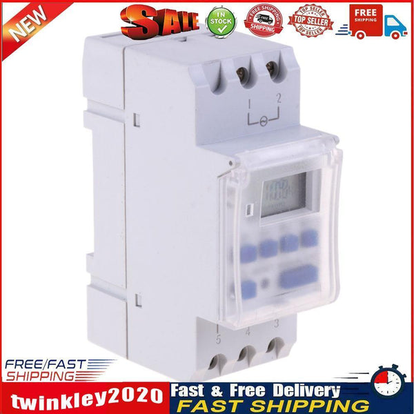 220VAC 16A Din Rail Digital Programmable Timer Switch Relay Timer Control  Newly