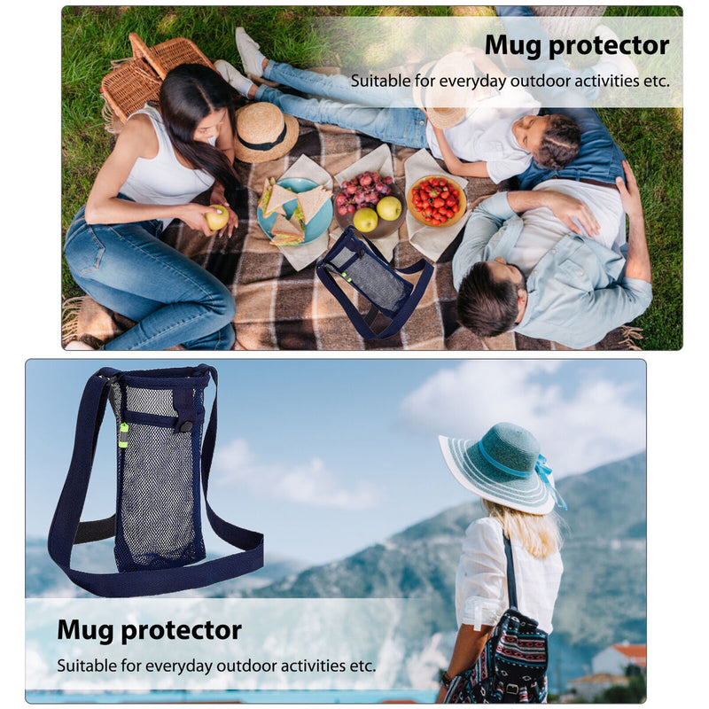 Water Bottle Carrier Bag with Adjustable Shoulder Strap Universal Bottle Sl
