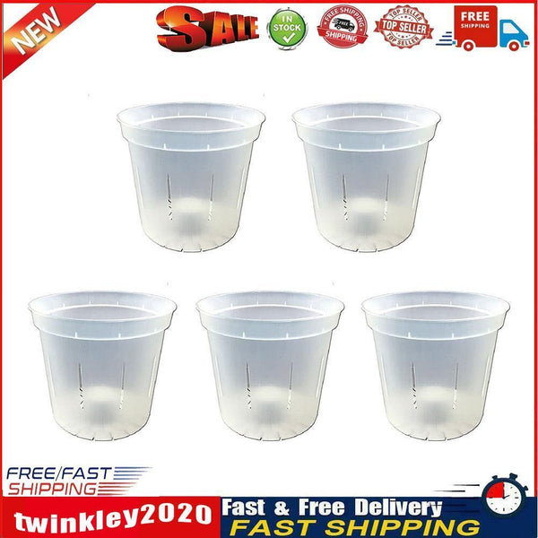 5pcs Orchid Planting Pots Transparent Seedling Garden Flower Pot (no Base) Newly