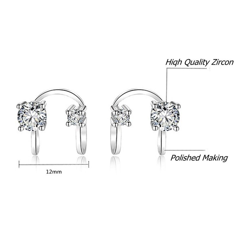 Women Men No Pierced Tragus Earrings Zircon Ear Cuff Non Piercing Earrings