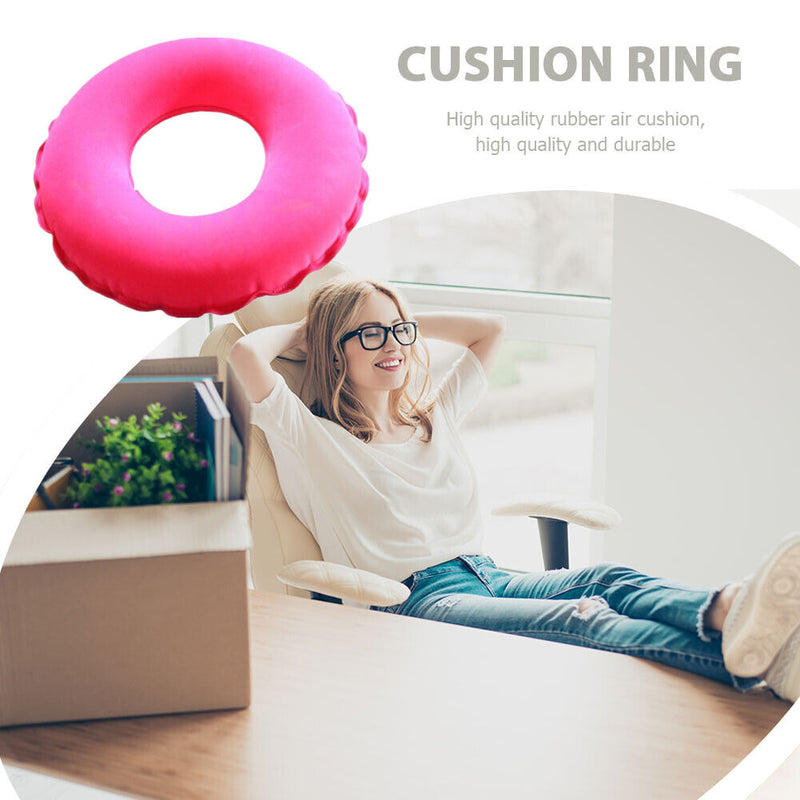 Inflatable Ring Round Seat Cushion Massage Medical Hemorrhoid Pad (Pink) Newly