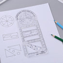 Multifunctional Geometric Drawing Ruler Rotatable Art Design Template (A)
