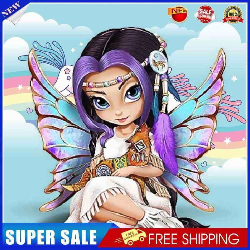 2PCS 5D DIY Part Special Drill Diamond Painting Cartoon Girl Drawing