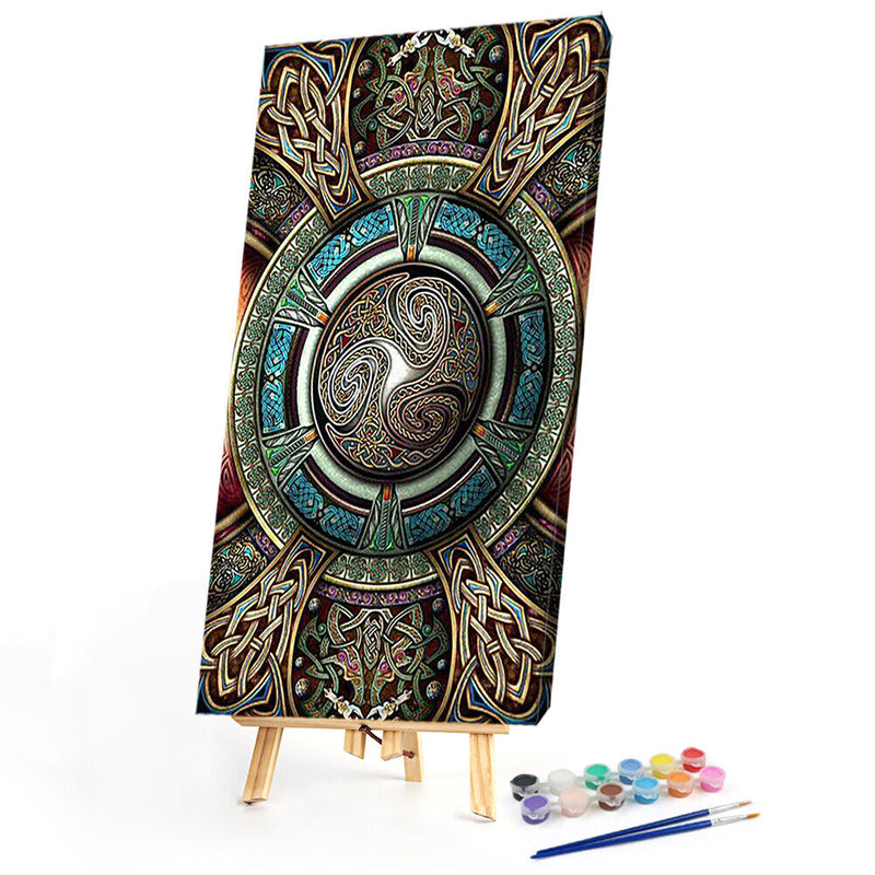 Celtic Totem Oil Paint By Numbers Kits Canvas DIY Picture Hand Painted Wall Art