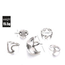 Geometric Knuckle Jewelry set Whale Tail Rings Set Finger Ring Waves/Turtle