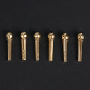 6pcs Guitar Fittings Solid String Pegs Guitar Bridge Pins Pure Copper Newly
