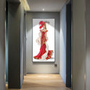 Red Dress Lady Full Round Drill Mosaic Wall Art Picture of Rhinestone Decoration