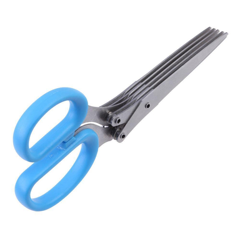 Herb Scissors Stainless Steel 5 Blade Sharp Cut Shears Kitchen Tool Snips