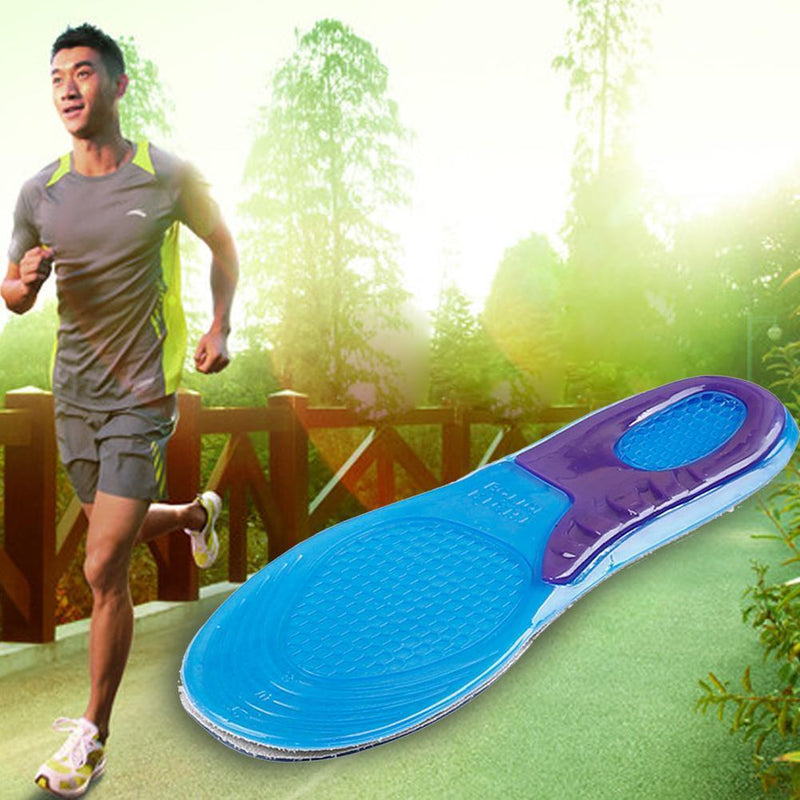 Comfort Arch Support Massaging Gel Silicon Insole Man 8-12 Newly