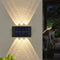 2x Solar Wall Lamp Outdoor Balcony Fence Path Garden Decor (Warm 6LED) Newly
