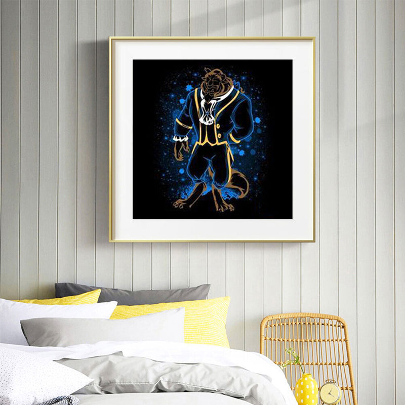 5D Diamond Painting Kit Cartoon Beast Full Round Drill Rhinestone DIY Wall