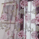 Peony Tulle Curtains for Living Room Floral Window Sheer Curtain (Purple) Newly