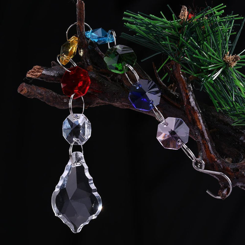 DIY Hang Light String Octagonal Beads Crystal  Maple Leaf Pendant Newly