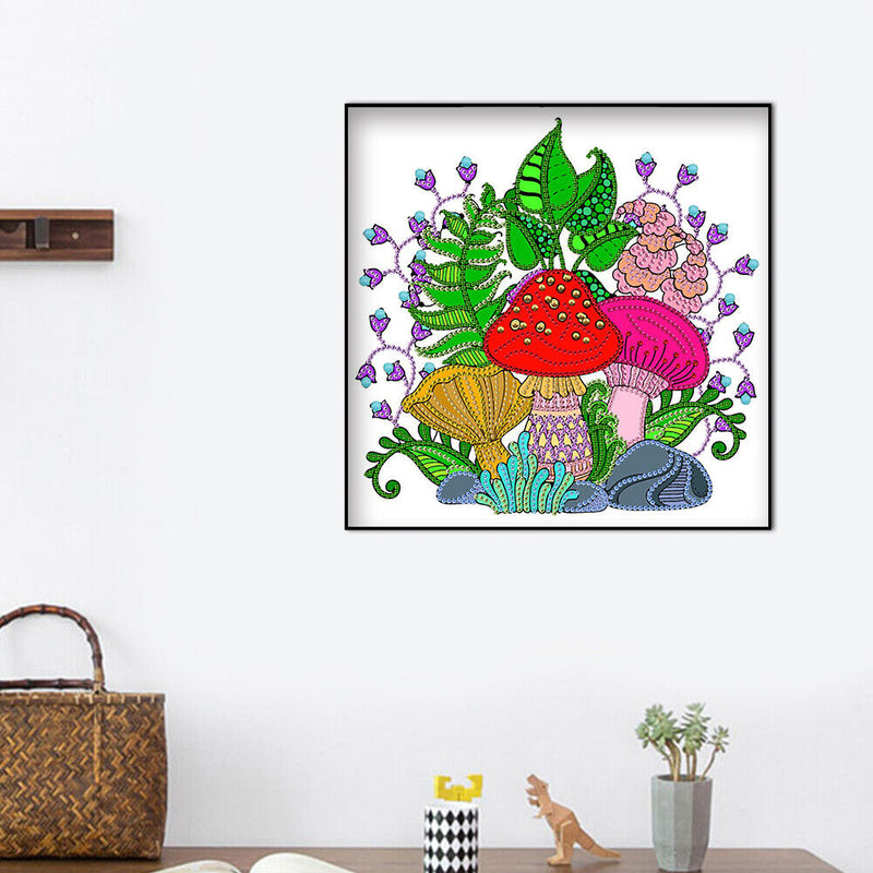 Part Drill Special Shaped DIY Colorful Mushroom Diamond Painting Picture Craft