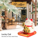 Chinese Lucky Cat Wealth Waving Shaking Hand Fortune Welcome Craft (White)