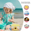 Water Bottle with Straw Camera Shape Cup Adjustable Shoulder Strap (Yellow)