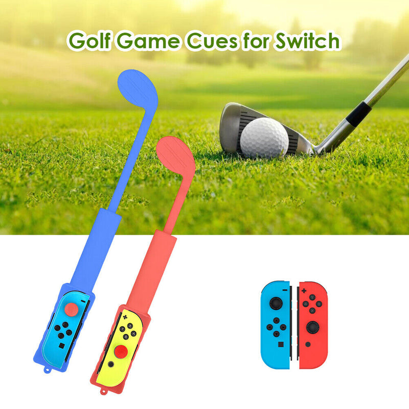 2pcs Retractable Golf Club for Nintend Switch Controller Adapter (Blue+Red)